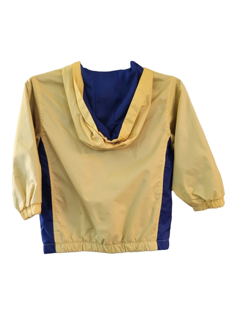 Kids Gymboree Gymsport Yellow Navy Hooded Windbreaker Pullover Jacket-Sz L (4-5)